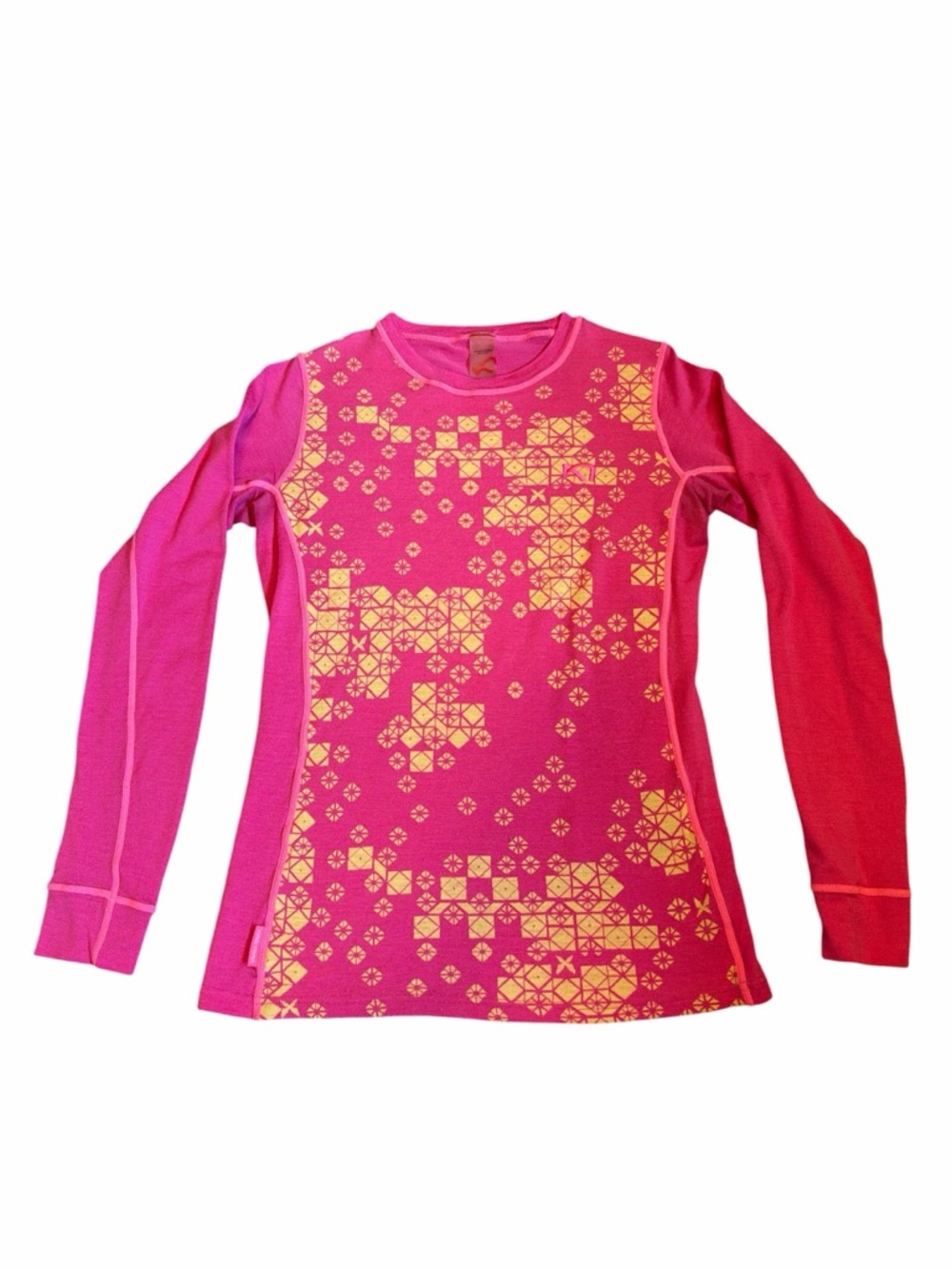 Kari Traa Sweater Hot Pink Wool Modal Blend Nordic Outdoor Knit Pullover